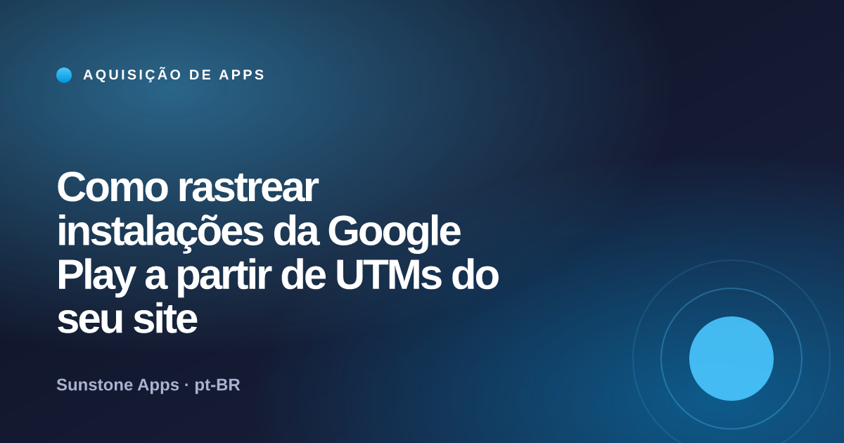 Imagem de prévia OpenGraph deste artigo. Como rastrear instalações da Google Play a partir de UTMs do seu site